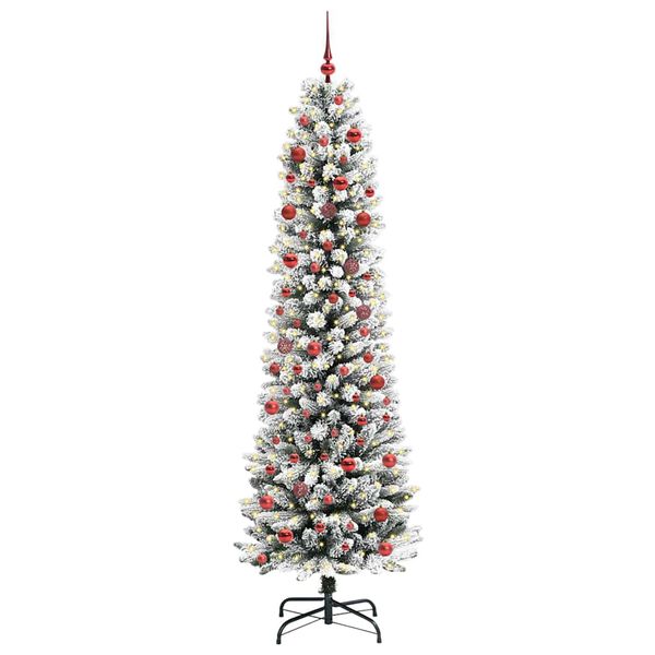 vidaXL &Aacute;rvore de Natal Artificial Branco 210 cm PVC, Metal e Pl&aacute;stico