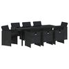 vidaXL Conjunto de Jantar para Jardim 9 pcs Preto vime PE