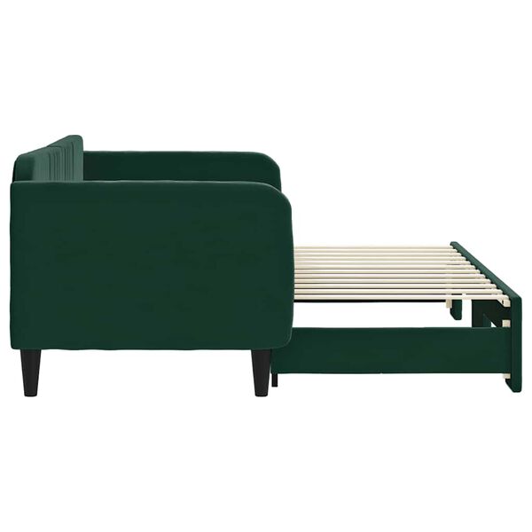 vidaXL Sof&aacute;-cama com gavet&atilde;o 80x200 cm veludo verde-escuro