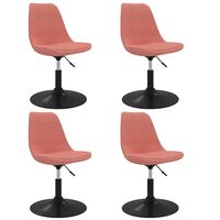 vidaXL Cadeiras de jantar giratórias 4 pcs veludo rosa