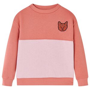 vidaXL Sweatshirt para crian&ccedil;a bloco de cor rosa 104