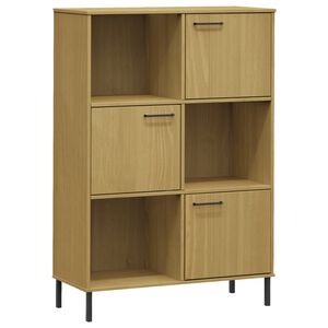 vidaXL Estante c/ pernas metal 95x35x128,5 cm madeira OSLO castanho