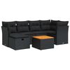 vidaXL 7 pcs conjunto de sof&aacute;s p/ jardim c/ almofad&otilde;es vime PE preto