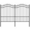 vidaXL Cerca de jardim Woerden com ponta em forma de lan&ccedil;a, preto, 240x150 cm, em a&ccedil;o.