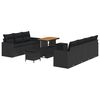 vidaXL Conjunto de Sof&aacute; de Jardim 10 unid. Preto vime PE