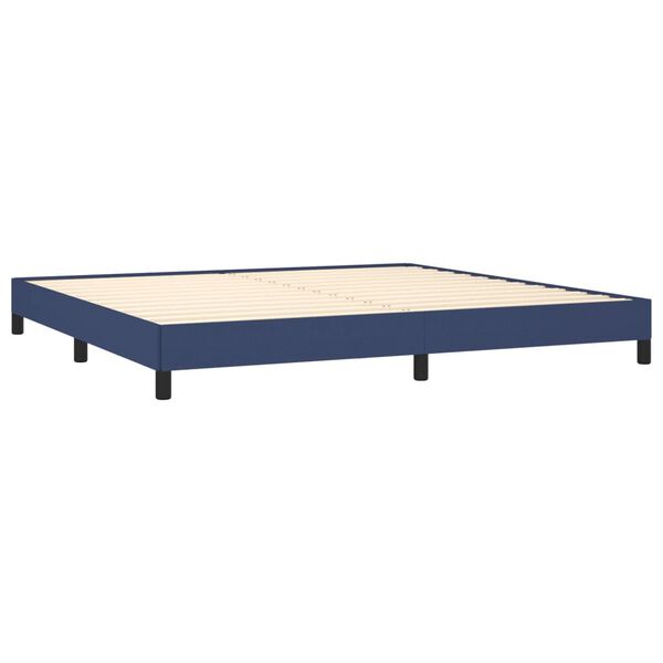 vidaXL Estrutura de cama sem colch&atilde;o 200x200 cm tecido azul