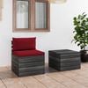 vidaXL 2 pcs conjunto lounge de paletes com almofad&otilde;es pinho maci&ccedil;o