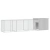 vidaXL Galinheiro 400x91x100 cm a&ccedil;o galvanizado cinzento