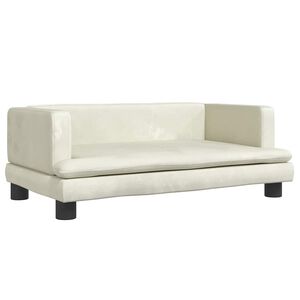 vidaXL Sof&aacute; infantil 80x45x30 cm veludo cor creme