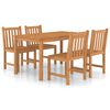 vidaXL Conjunto de jantar de jardim de 5 pe&ccedil;as, 140x80 cm, madeira de teca maci&ccedil;a