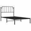 vidaXL Estrutura de cama com cabeceira 100x200 cm metal preto