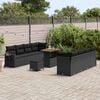 vidaXL Conjunto de Sof&aacute; de Jardim 11 pcs Preto Rattan Sint&eacute;tico