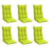 vidaXL Almofad&otilde;es p/ cadeira encosto alto 6 pcs oxford verde brilhante