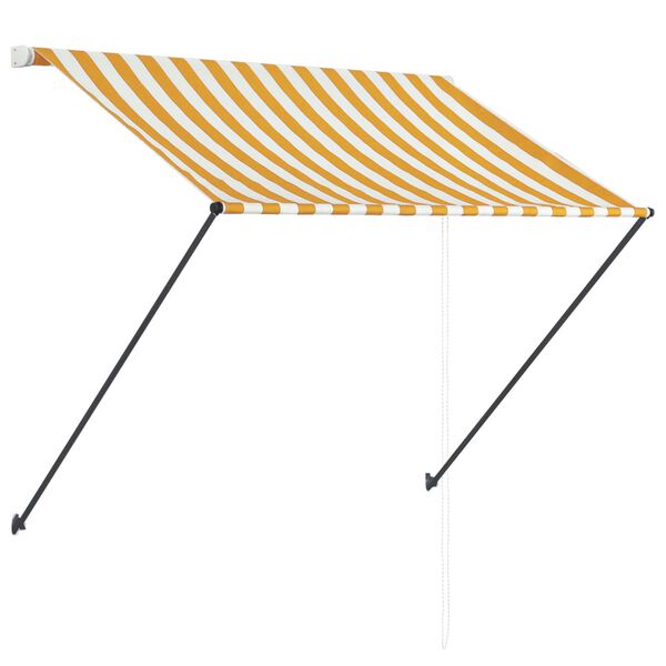 vidaXL Toldo retr&aacute;til com LED 150x150 cm amarelo e branco