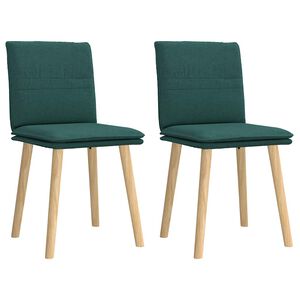 vidaXL Cadeiras de jantar 2 pcs tecido verde-escuro