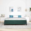 vidaXL Cama Box com colch&atilde;o Verde Escuro 180 x 220 cm tecido