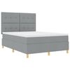 vidaXL Cama Box Spring LED Cinzento-claro 140 x 190 cm tecido