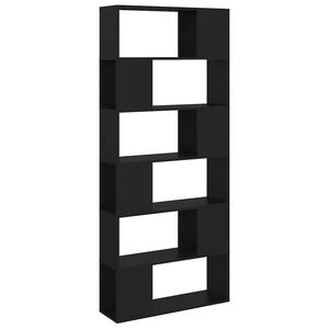 vidaXL Estante/divis&oacute;ria 80x24x186 cm derivados de madeira preto