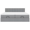 vidaXL Estrutura de cama otomana com colch&otilde;es tecido cinzento claro