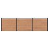vidaXL Painel de Cerca 3 unid. 526 x 146 cm WPC e Alum&iacute;nio Castanho