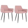 vidaXL Cadeiras de jantar 2 pcs veludo rosa