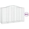 vidaXL Cestos gabi&atilde;o arqueados 11pcs 200x50x120/140 ferro galvanizado
