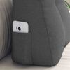 vidaXL Travesseiro para Costas Cinza Escuro 45 x 24 x 50 cm tecido