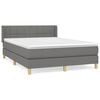 vidaXL Cama com molas/colch&atilde;o 140x200 cm tecido cinzento-escuro
