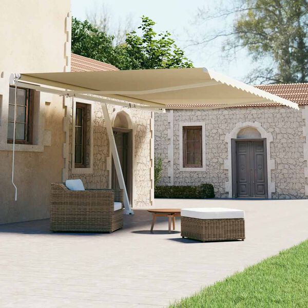 vidaXL Toldo automático independente 600x300 cm cor creme