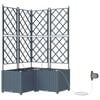 vidaXL Vaso de Jardim 3 pcs Cinza Claro 80 x 80 x 142 cm Pl&aacute;stico
