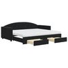 vidaXL Sof&aacute;-cama com gavet&atilde;o e gavetas 90x190 cm veludo preto