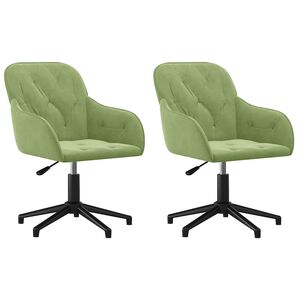 vidaXL Cadeiras de jantar girat&oacute;rias 2 pcs veludo verde-claro