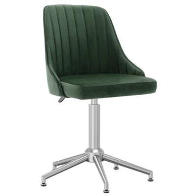 vidaXL Cadeira de escritório giratória veludo verde-escuro