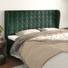 vidaXL Cabeceira cama c/ abas veludo 163x23x118/128 cm verde-escuro