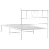 vidaXL Estrutura de cama em metal com cabeceira 107x203 cm branco