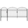 vidaXL Port&atilde;o de Cerca de Jardim com Topo Arqueado Cinzeto