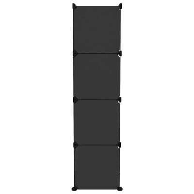 vidaXL Organizador de arrumação com 9 cubos PP preto