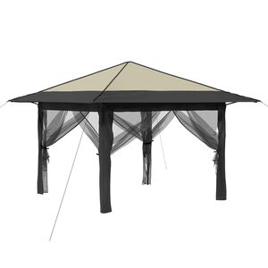 vidaXL Gazebo com 4 Laterais 3,3 x 3,3 m Creme e Antracite