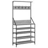 vidaXL Bengaleiro com arruma&ccedil;&atilde;o cal&ccedil;ado 90x34x184 cm cinza sonoma