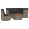 vidaXL 6 pcs conjunto sof&aacute;s de jardim com almofad&otilde;es vime cinzento