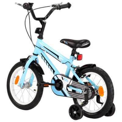 vidaXL Bicicleta de criança roda 14" preto e azul