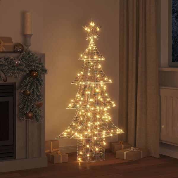 vidaXL Árvore de Natal com 160 LEDs Branco quente 150 cm PET