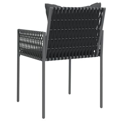 vidaXL Cadeiras jardim c/ almofadões 2 pcs 54x61x83 cm vime PE preto