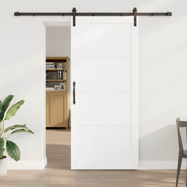 vidaXL Porta Deslizante Branco 93 x 211 cm Madeira de Pinheiro S&oacute;lida