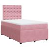 vidaXL Cama boxspring com colch&atilde;o 120x190 cm veludo rosa