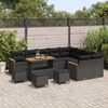 vidaXL Conjunto de Sof&aacute; de Jardim 13 pcs Preto Rattan de Polipropileno