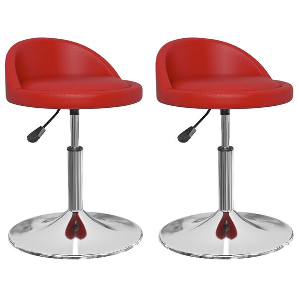 vidaXL Cadeiras jantar girat&oacute;rias 2pcs couro artificial vermelho tinto