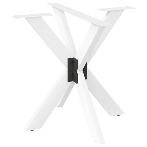 vidaXL Pé de mesa de jantar em formato de aranha, branco, 85x85x(72-73) cm, aço