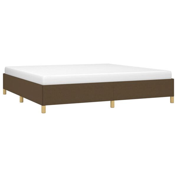 vidaXL Estrutura de cama sem colchão 200x200 cm tecido castanho-escuro