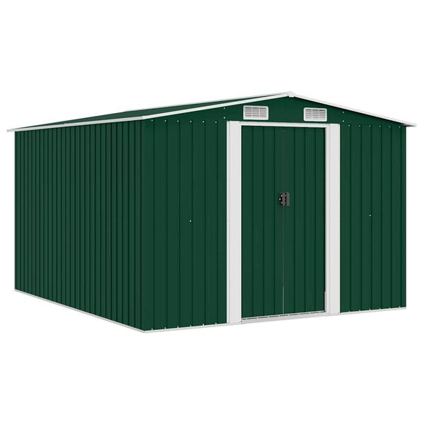vidaXL Abrigo de jardim 257x298x178 metal verde